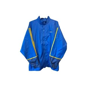 Adidas Blue Windbreaker Jacket with Yellow Accents